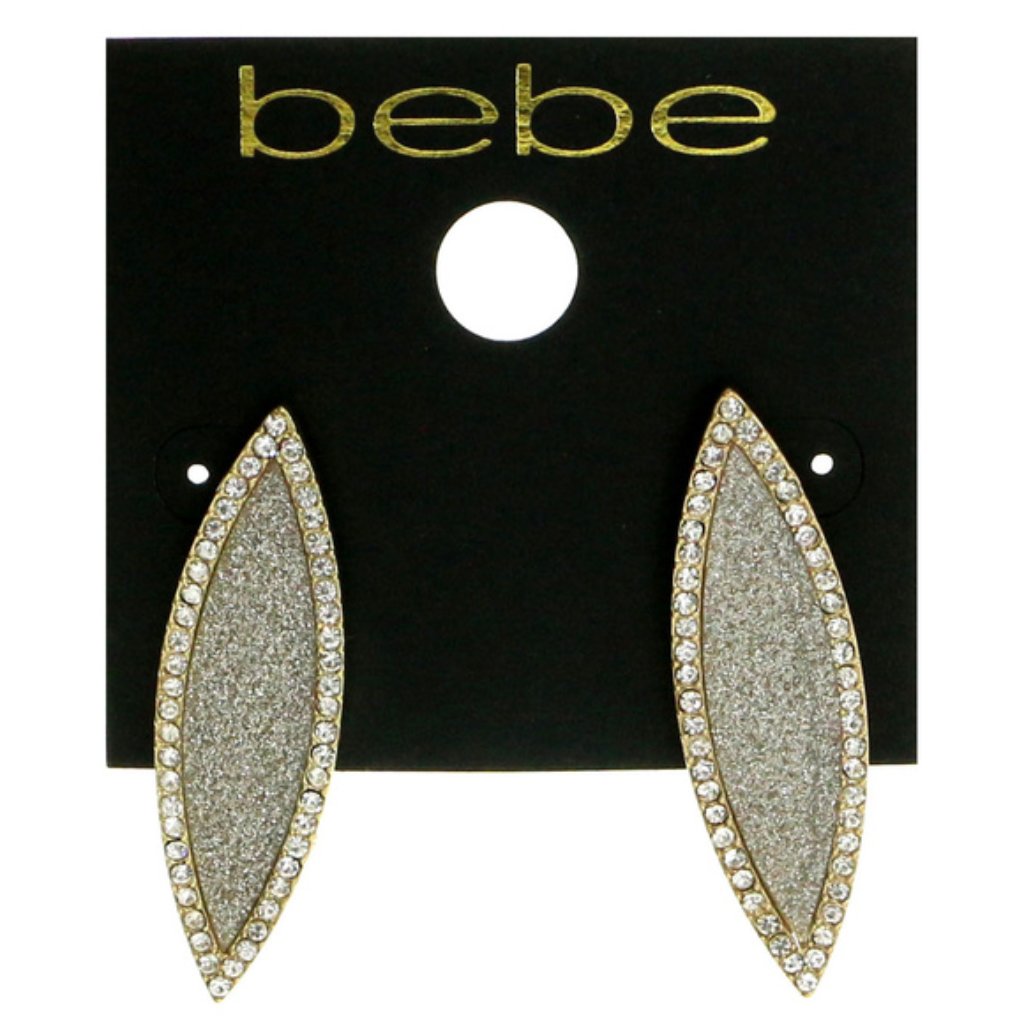 Adorable Bebe Gold And Crystal Post Earrings 15$